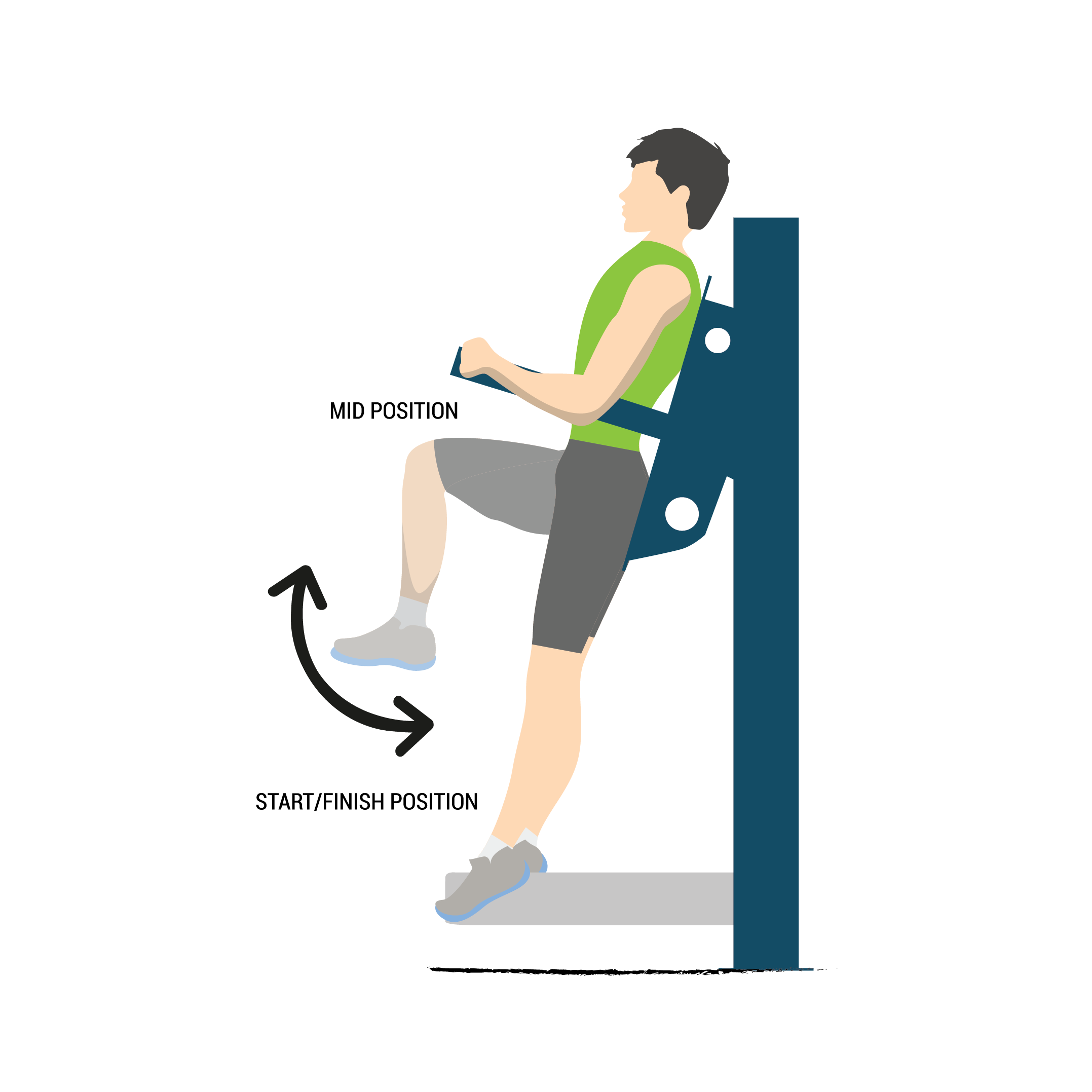 vertical knee raise illustration