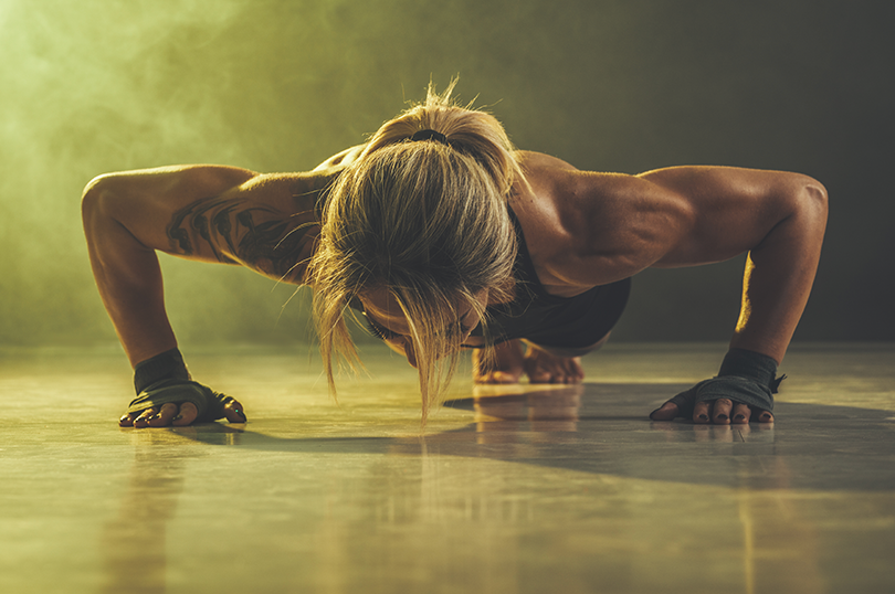 woman doing a pushup