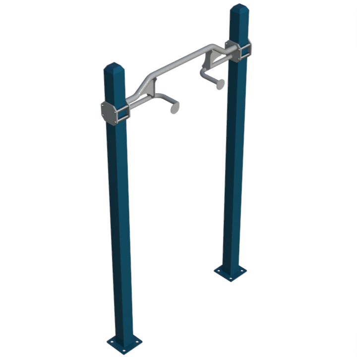 Corrections-Fit pull-up bar with two steel posts and multi-grip bar for correctional recreation yards