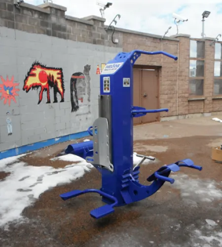 Outdoor-Fit Helios Multi-Gym installed in a secure correctional facility exercise yard