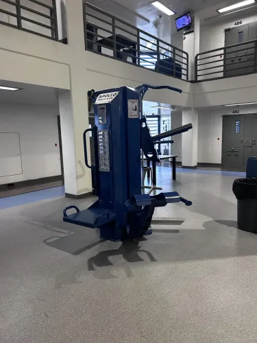 Secure correctional gym equipment designed for institutional recreation